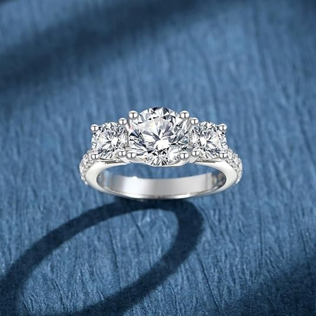 3.5 Cttw D Color Vvs1 Moissanite S925 Sterling Silver Wedding Ring